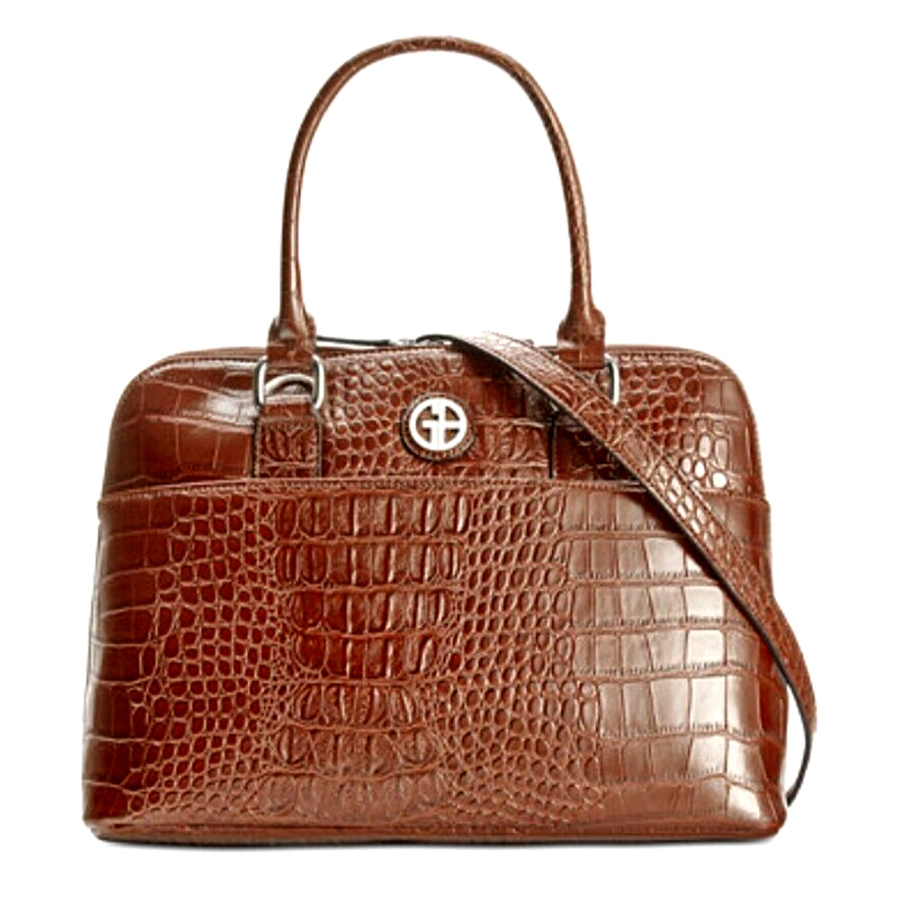 GB giani bernini QUALITY LEATHER hand bag SATCHEL Large purse BEAUTIFUL BROWN